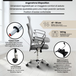 Chaise de bureau grise Washington