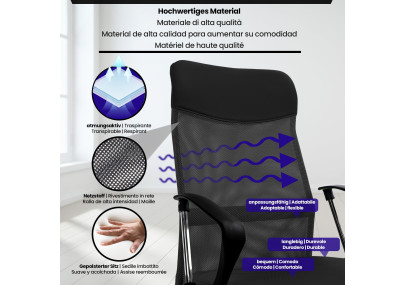 Chaise de bureau noire Washington