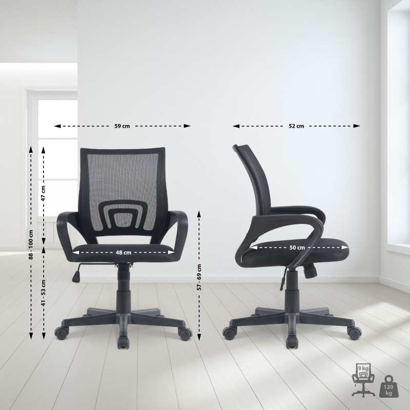 Chaise de bureau Genius, noire