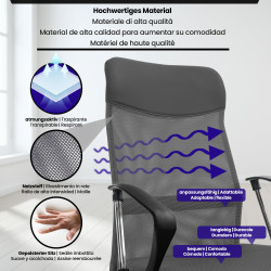 Chaise de bureau grise Washington