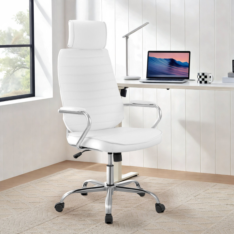 Chaise de bureau blanche Rako