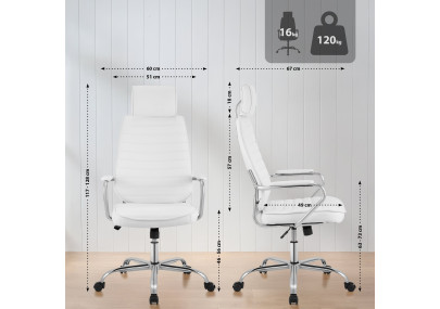 Chaise de bureau blanche Rako