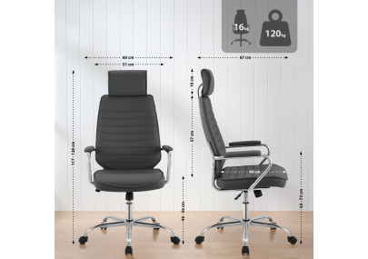 Chaise de bureau Rako, grise