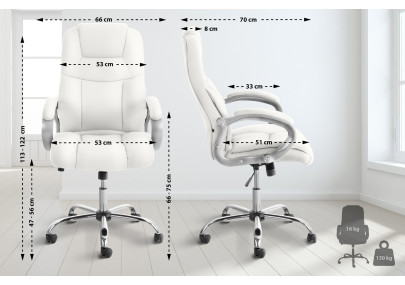Silla De Oficina XXL Apoll Blanco