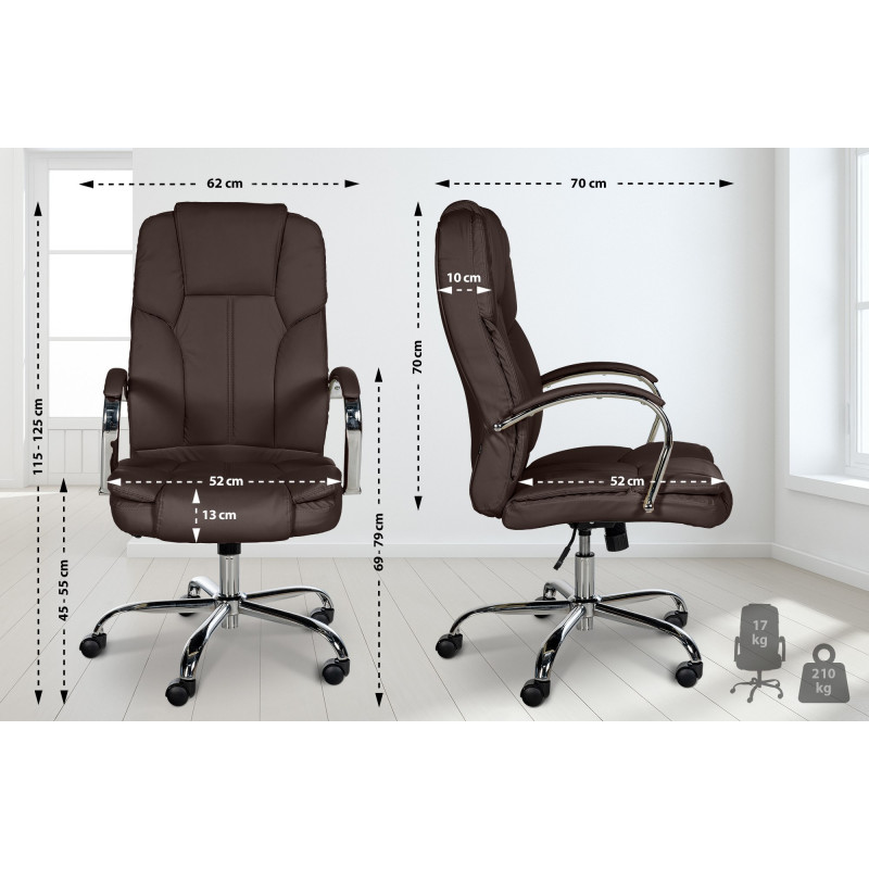 Grande chaise de bureau marron Xanthos