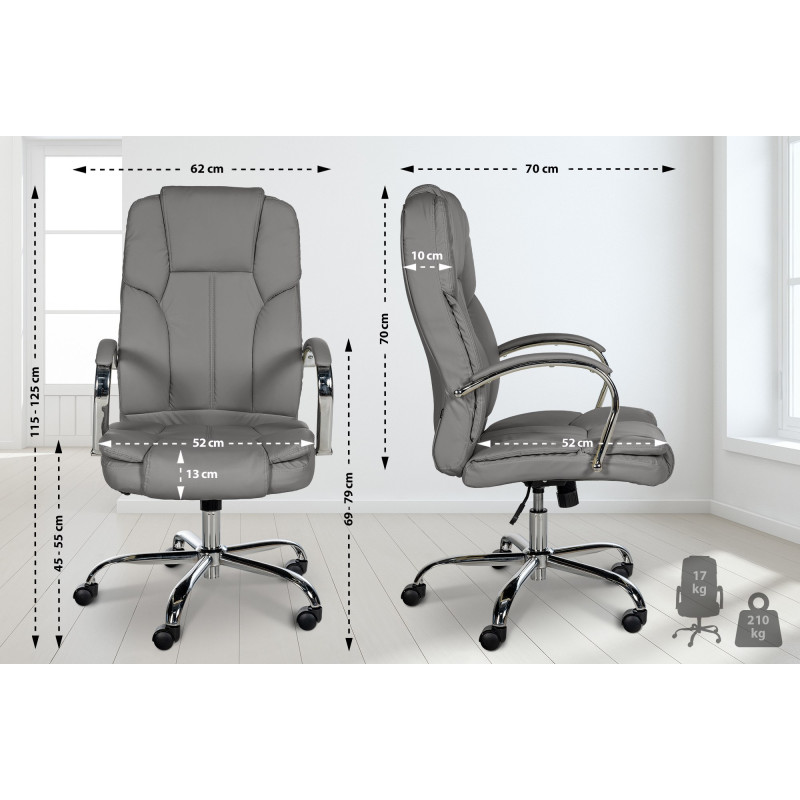 Silla De Oficina XXL Xanthos Gris