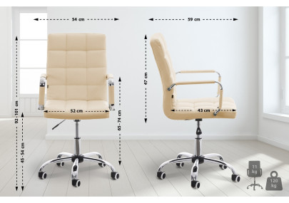 Silla de oficina Deli V2 Crema