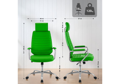 Chaise de bureau verte Rako