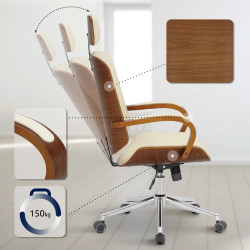 Silla De Oficina Dayton Nogal/crema