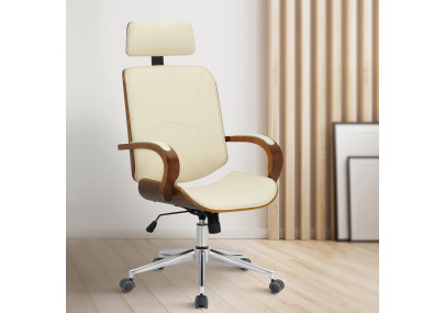 Silla De Oficina Dayton Nogal/crema