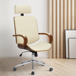 Chaise de bureau Dayton, noyer/cr?me