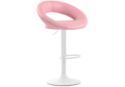 Pack de 2 taburetes de barra Olinda en polipiel Rosado,Blanco