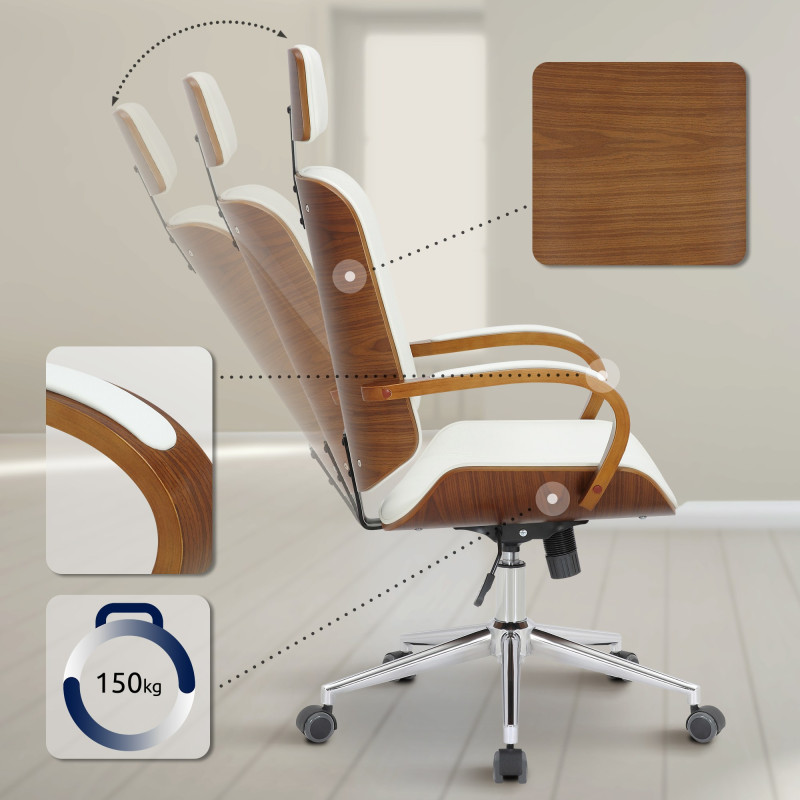 Silla De Oficina Dayton Nogal/blanco