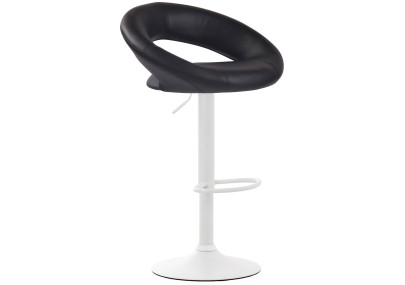 Lot de 2 tabourets de bar Olinda, simili cuir, blanc/noir