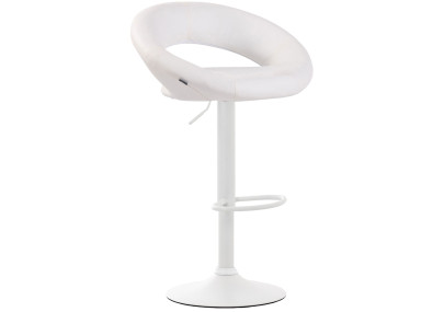 Set di 2 sgabelli da bar Olinda in finta pelle bianco,bianco