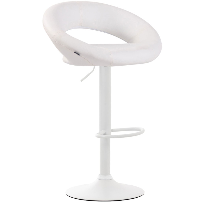 Ensemble de 2 tabourets de bar Olinda, similicuir, blanc