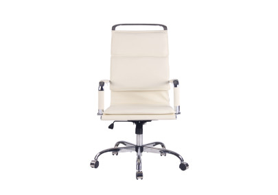 Silla De Oficina Bedford Crema,Simil cuero