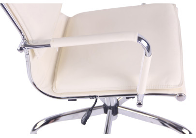 Chaise de bureau Bedford, similicuir, cr?me