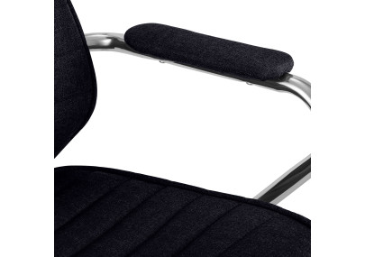 Chaise de bureau Rako, tissu noir