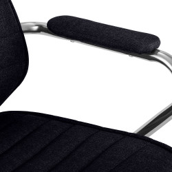 Chaise de bureau Rako, tissu noir