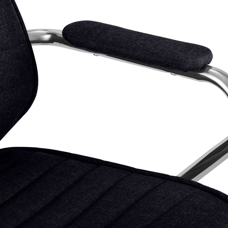 Chaise de bureau Rako, tissu noir