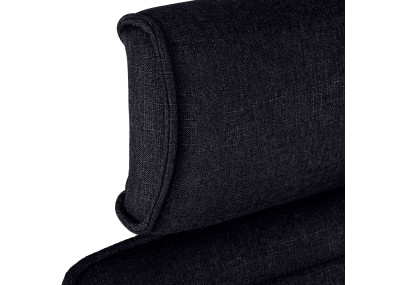 Chaise de bureau Rako, tissu noir