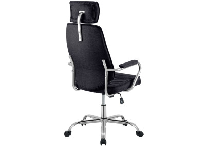 Chaise de bureau Rako, tissu noir