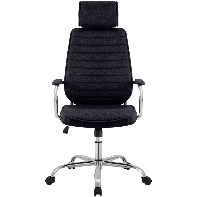 Chaise de bureau Rako, tissu noir