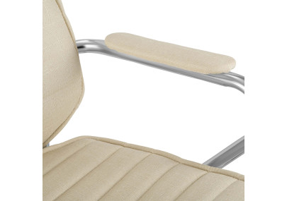Chaise de bureau Rako, tissu crème