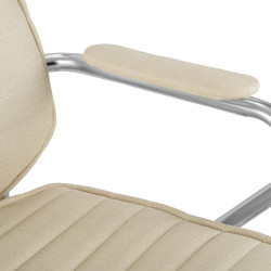 Chaise de bureau Rako, tissu crème