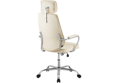 Chaise de bureau Rako, tissu crème