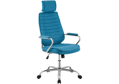 Chaise de bureau Rako, tissu, bleue