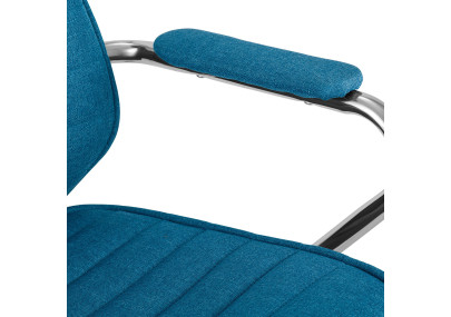 Chaise de bureau Rako, tissu, bleue