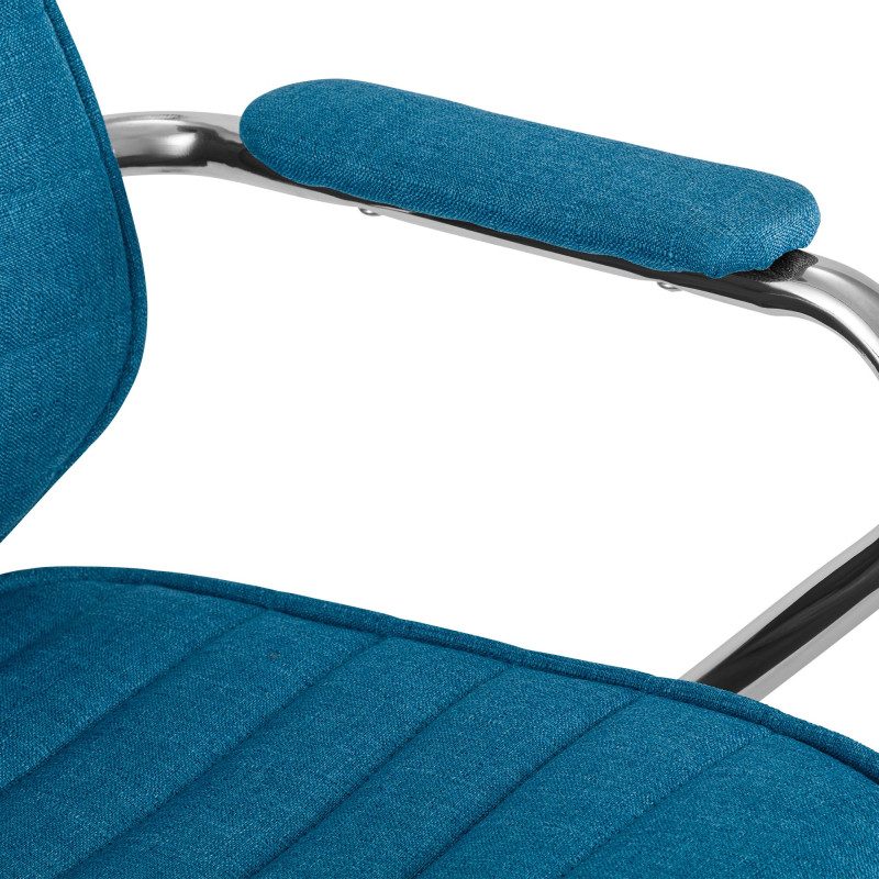Chaise de bureau Rako, tissu, bleue