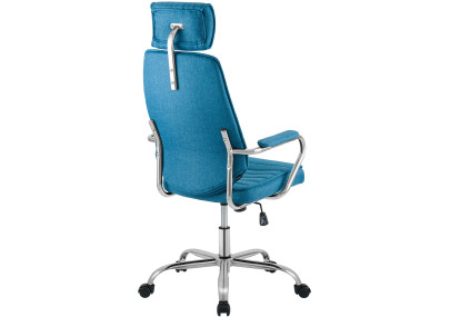 Chaise de bureau Rako, tissu, bleue