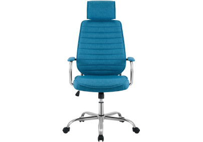 Chaise de bureau Rako, tissu, bleue