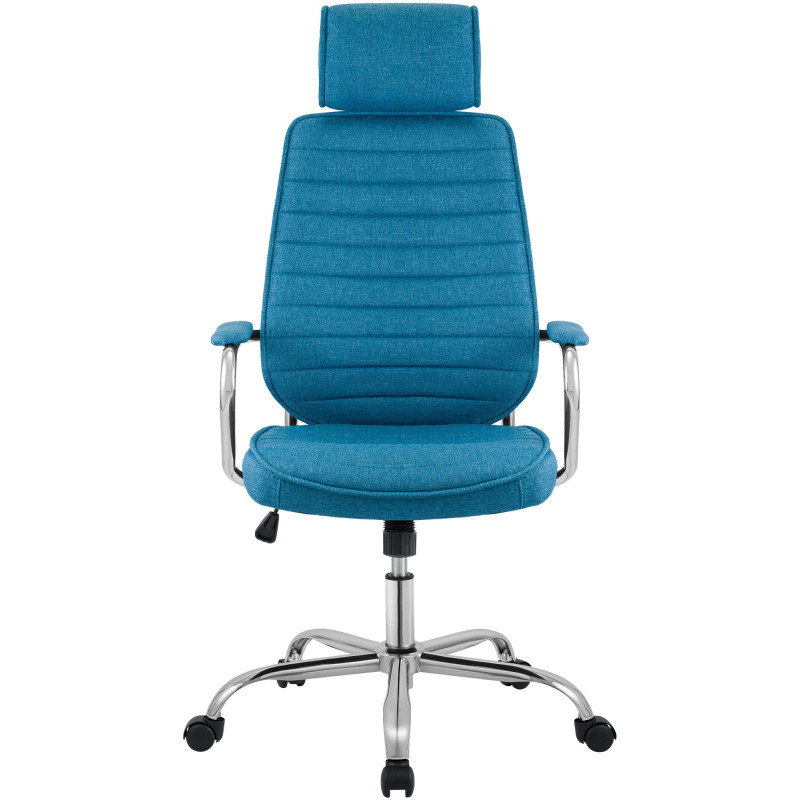 Chaise de bureau Rako, tissu, bleue