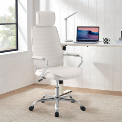 Chaise de bureau Rako, tissu beige