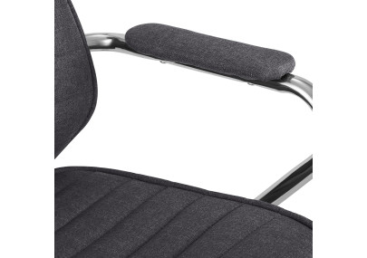 Chaise de bureau Rako, tissu gris foncé