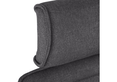 Chaise de bureau Rako, tissu gris foncé