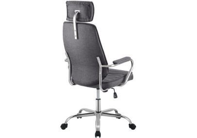 Chaise de bureau Rako, tissu gris foncé