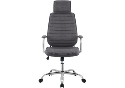 Chaise de bureau Rako, tissu gris foncé