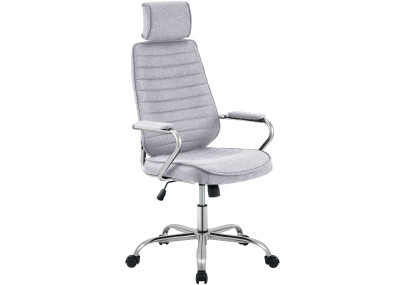 Chaise de bureau Rako, tissu gris clair