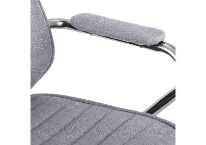 Chaise de bureau Rako, tissu gris clair