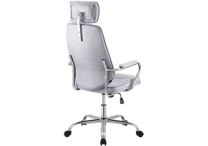 Chaise de bureau Rako, tissu gris clair