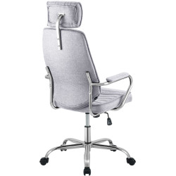 Chaise de bureau Rako, tissu gris clair