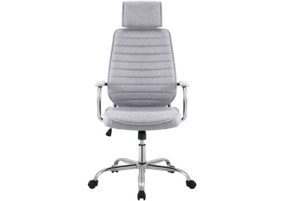 Chaise de bureau Rako, tissu gris clair