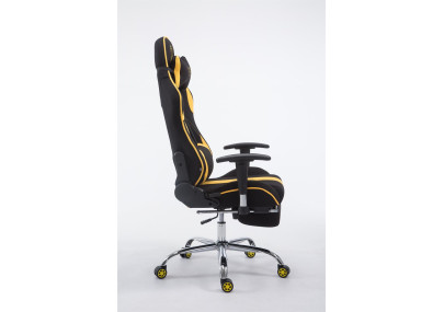 Silla Racing XL Limit En Tela Negro/amarillo,Con reposapiés