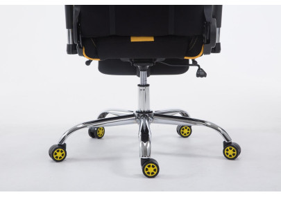 Chaise de bureau racing Limit en tissu avec repose-pieds noir/jaune