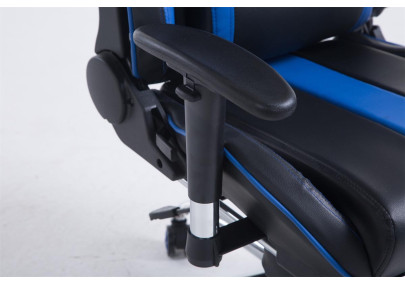 Chaise de bureau racing Limit avec repose-pieds, noir/bleu